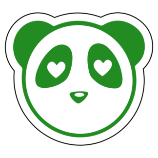 Heart Eyes Panda Sticker (Green)